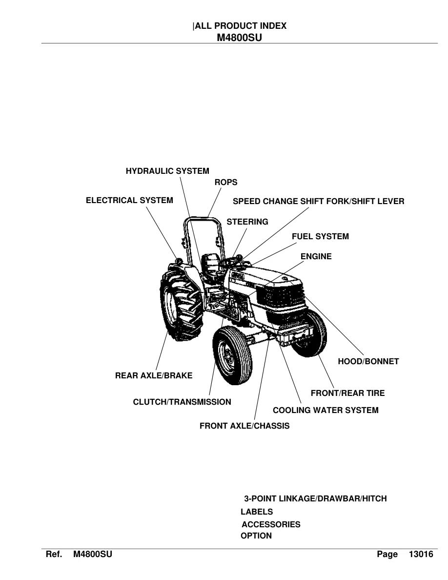 Kubota Tractor M4800SU Parts Manual preview page 2