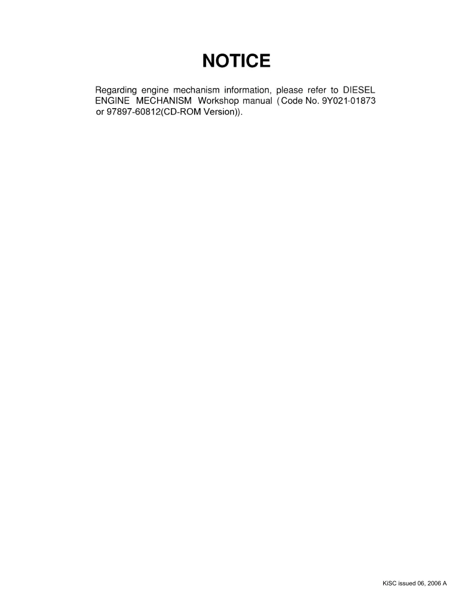 Kubota Tractor Mechanism Service & Repair Manual preview page 5