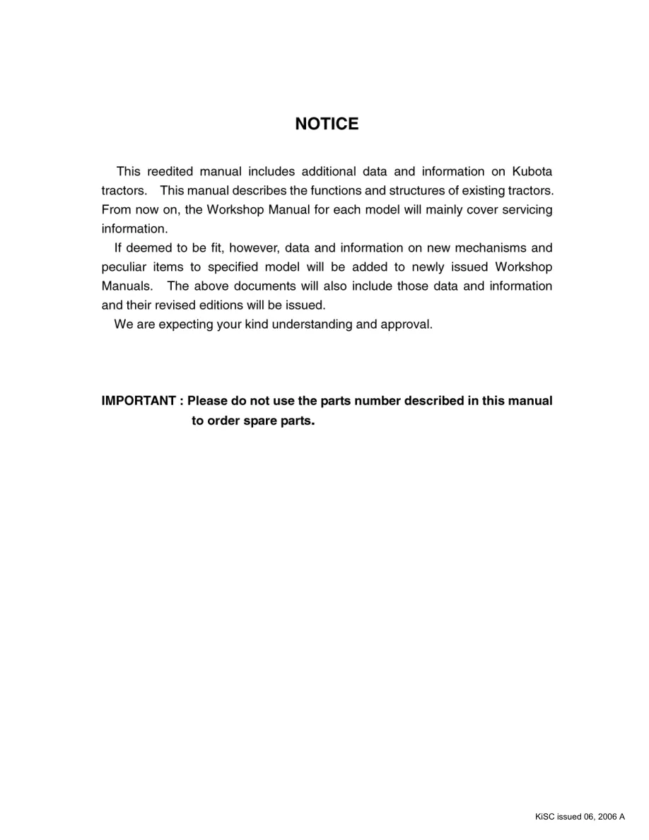 Kubota Tractor Mechanism Technical Manual preview page 2