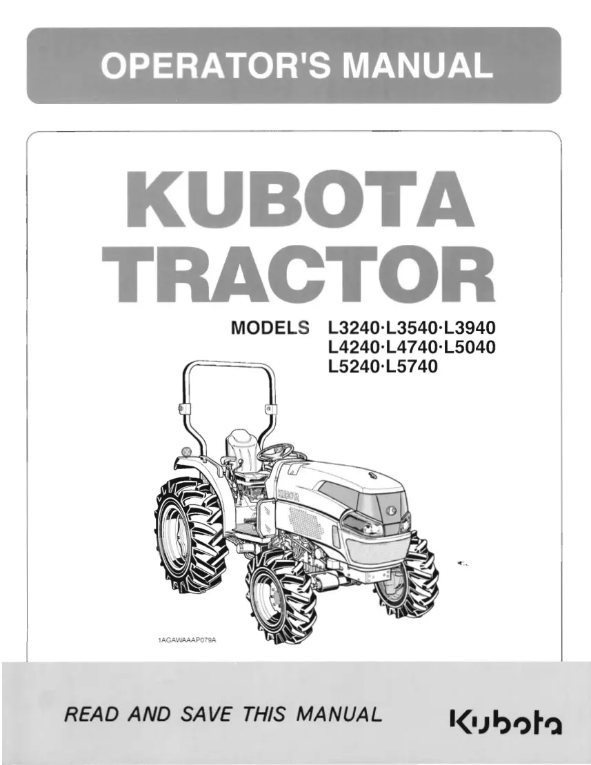 Kubota Tractor Operator's Manual preview page 1