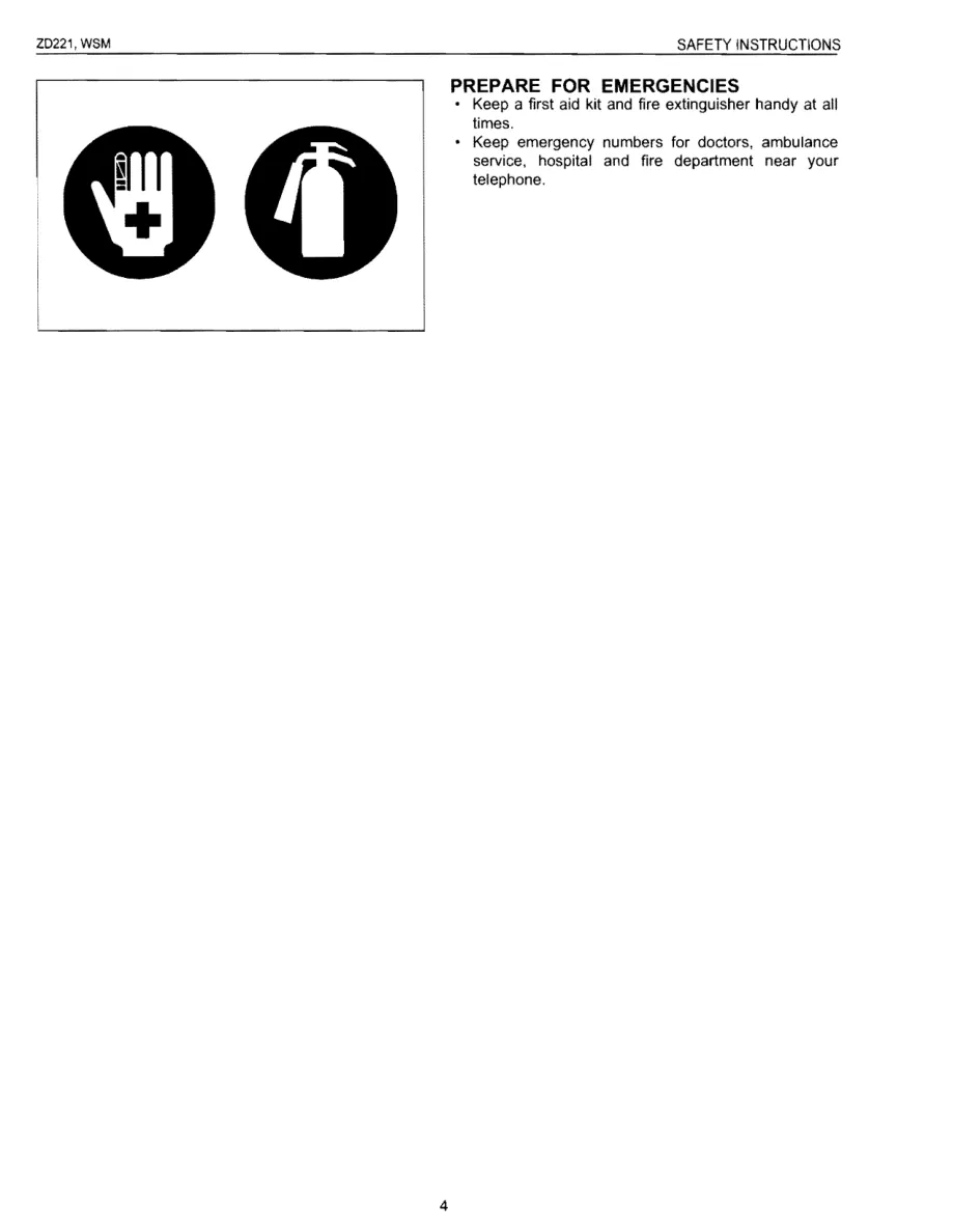 Kubota ZD221 Zero Turn Mower Service & Repair Manual preview page 4