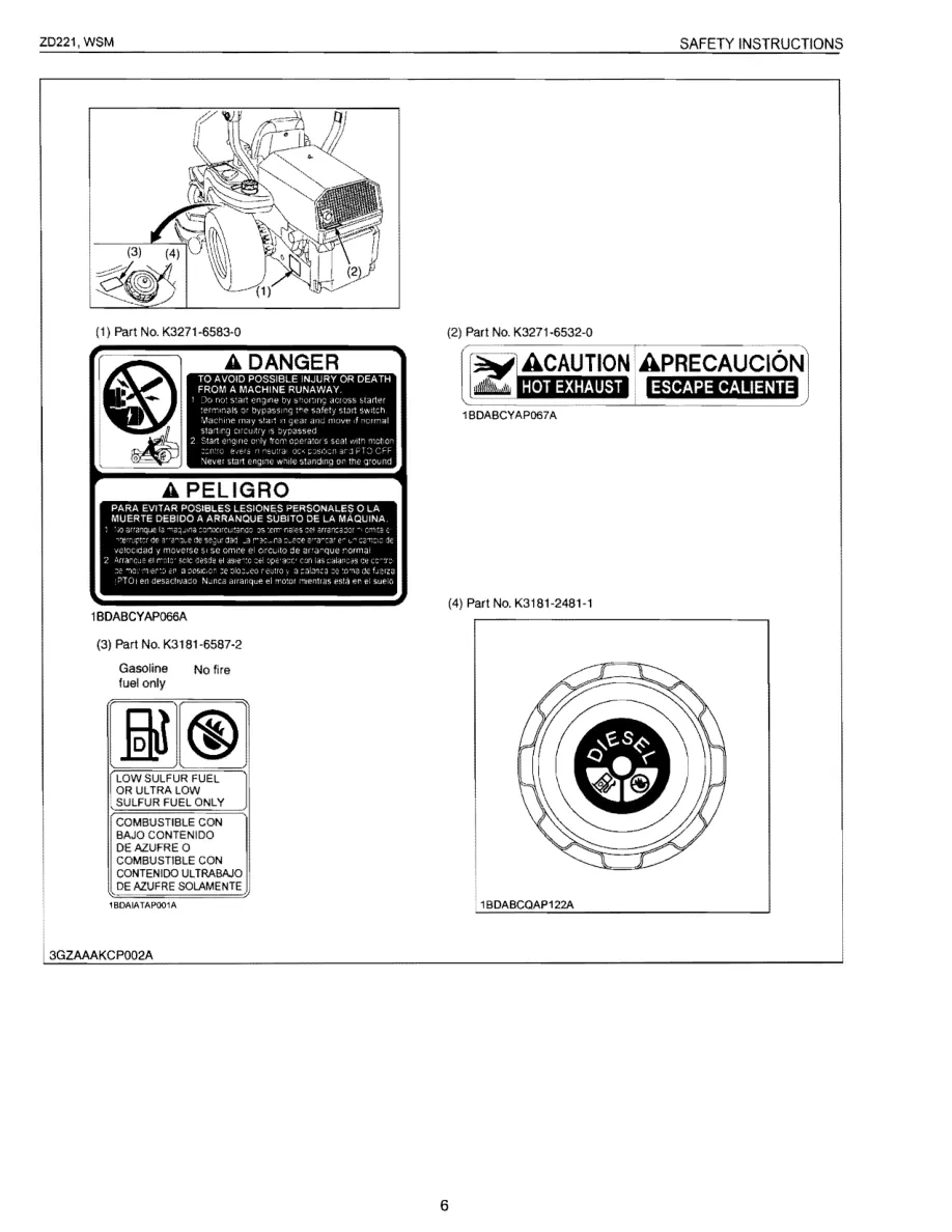 Kubota ZD221 Zero Turn Mower Service & Repair Manual preview page 6