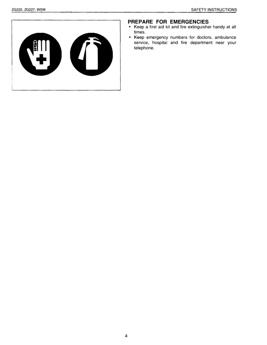 Kubota ZG222/ZG227 Zero Turn Mowers Service & Repair Manual preview page 4