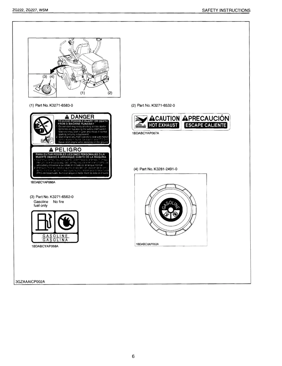 Kubota ZG222/ZG227 Zero Turn Mowers Service & Repair Manual preview page 6