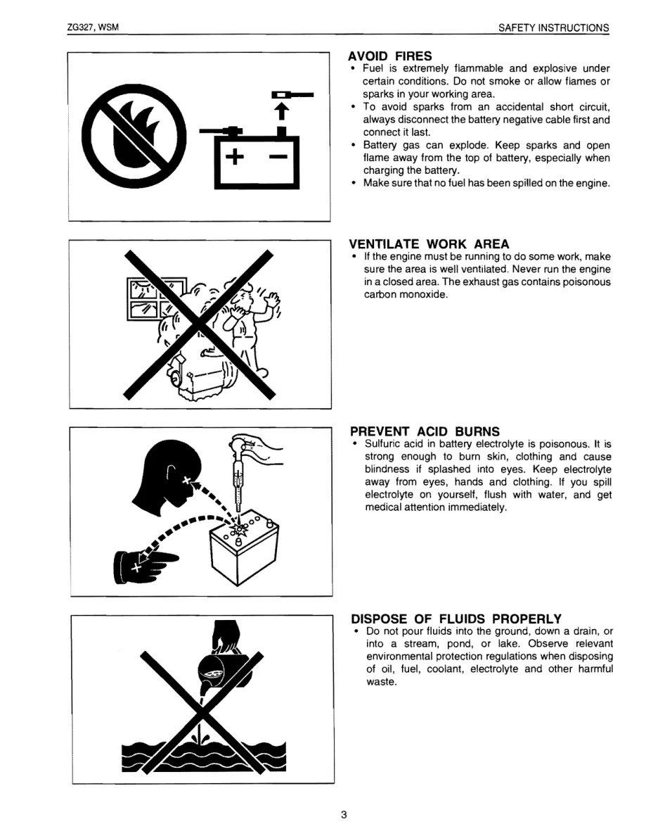 Kubota ZG327 Zero Turn Mower Service & Repair Manual preview page 3