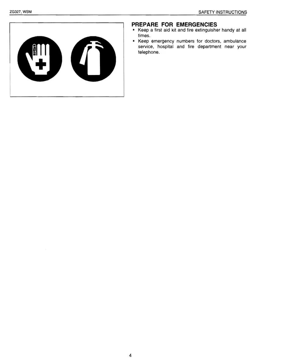 Kubota ZG327 Zero Turn Mower Service & Repair Manual preview page 4