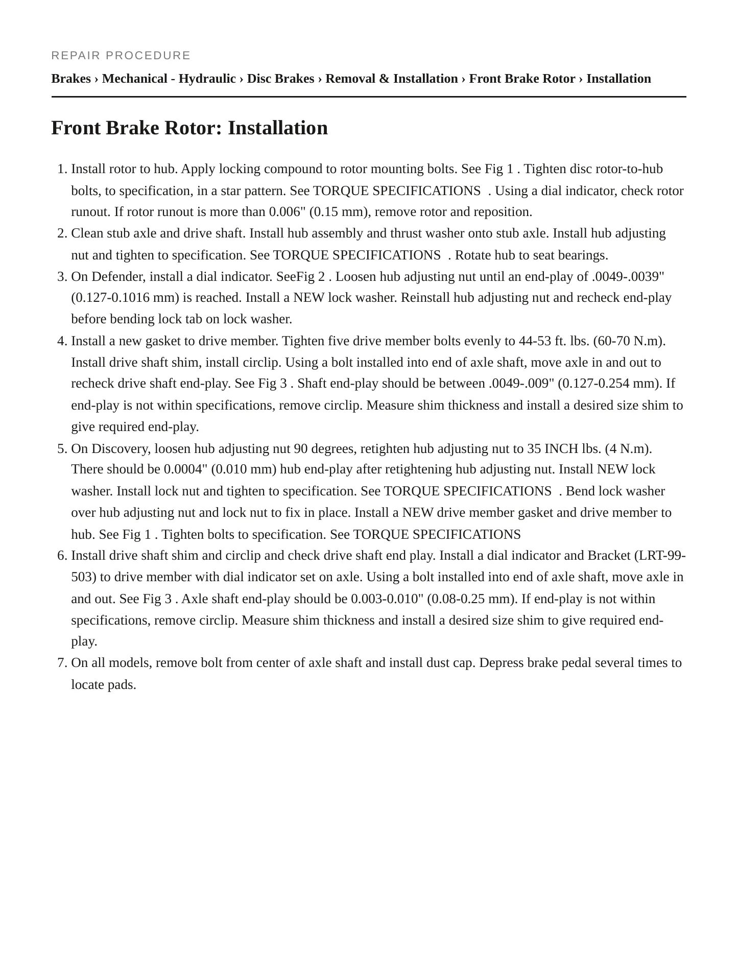 1993 Land Rover Defender 110 service manual page 4