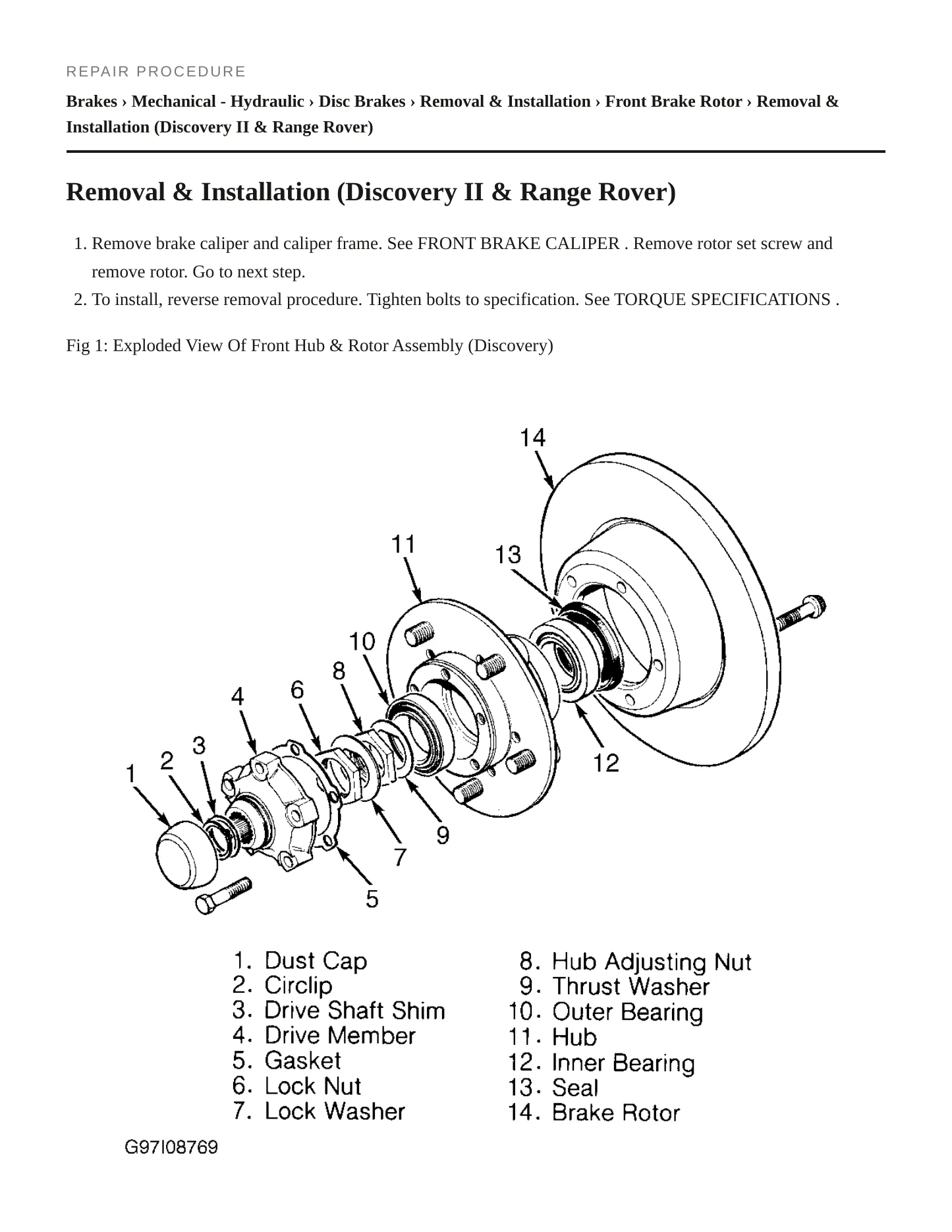 2000 Land Rover Range Rover Service and Repair Manual preview page 4