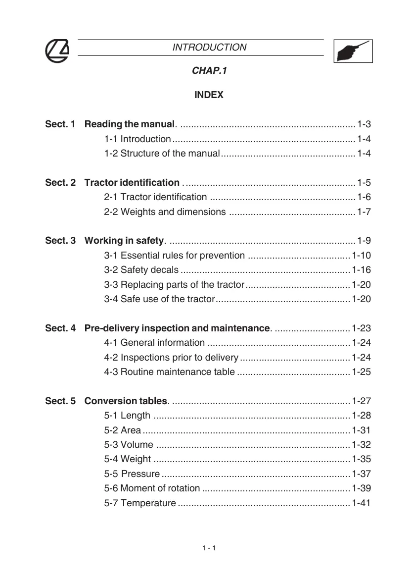Landini Atlantis 70 75 80 85 90 100 Ghibli Tractor Training Service & Repair Manual preview page 4