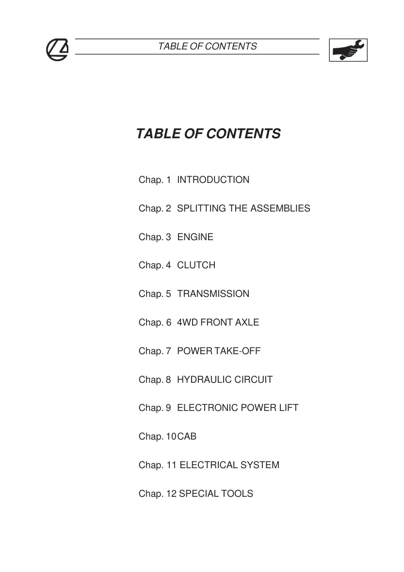 Landini Globus 65 Tractor Service & Repair Manual preview page 3