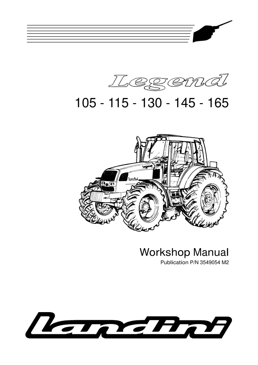 Landini Legend 110 115 130 145 165 Tractor Service & Repair Manual preview page 1