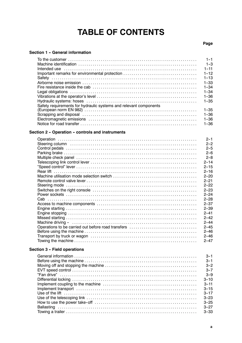 Landini Powerlift Agricultural Tractor (w/ Telescoping Link) Operator's Manual preview page 3