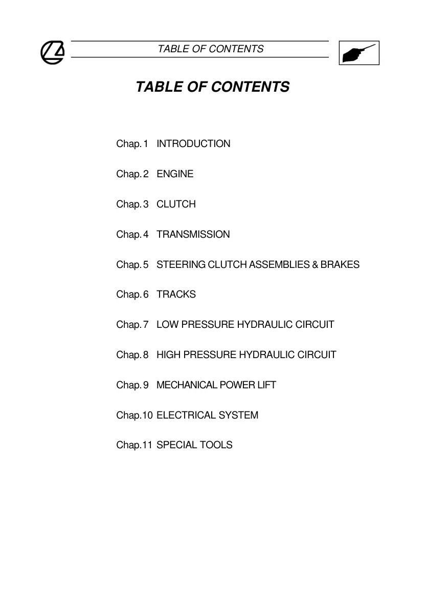 Landini Trekker Compact 60F & 70F Tractor Service & Repair Manual preview page 2