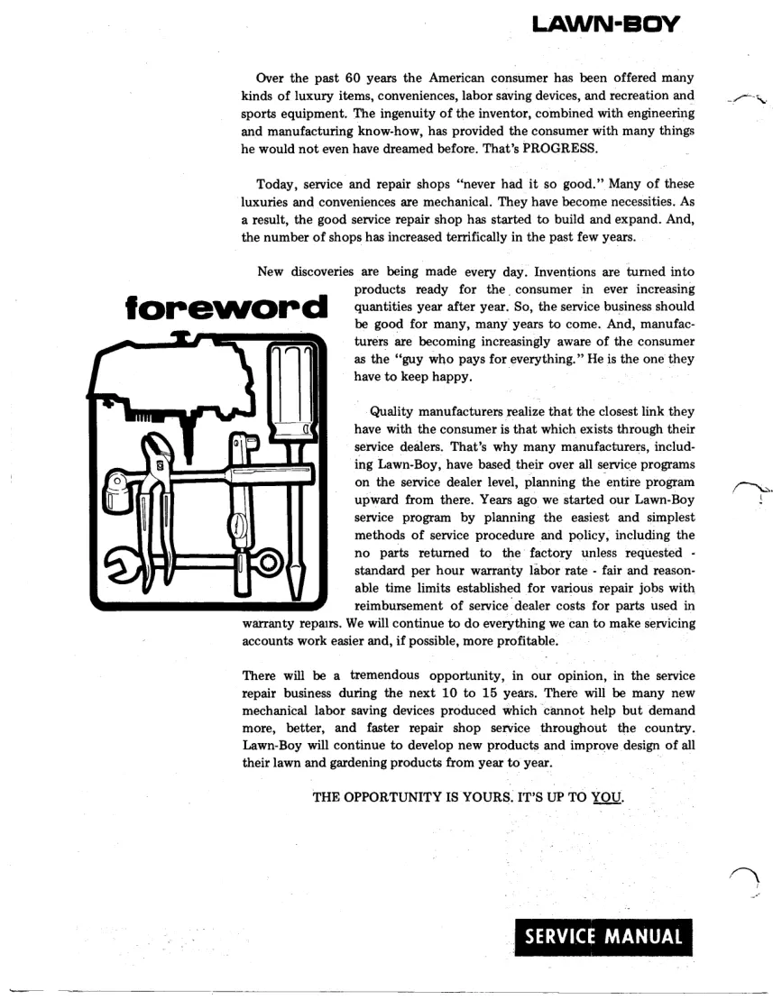 Lawn Boy 1988-2000 F Series Engine Walk-Behind Mower Service & Repair Manual preview page 2