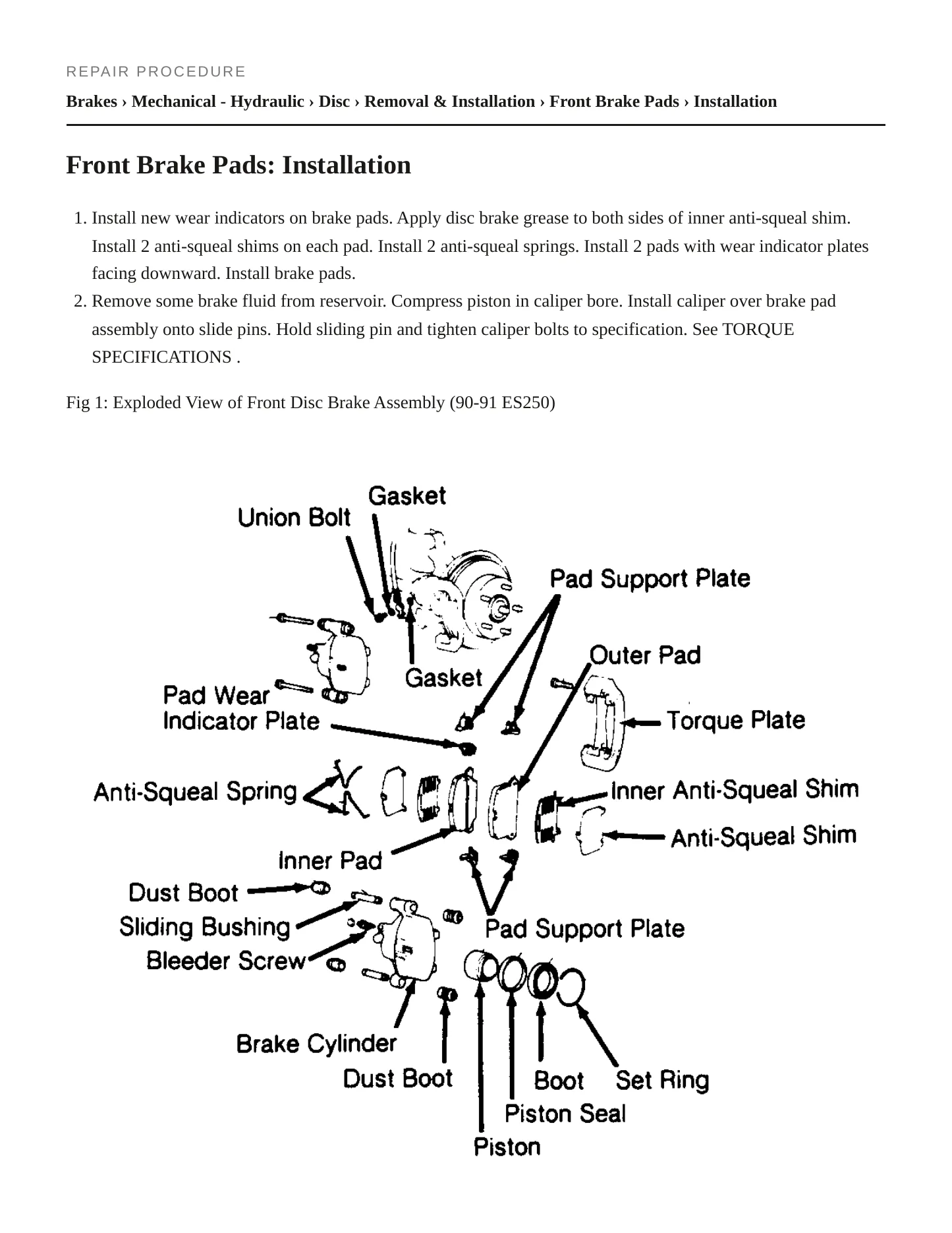 1990 Lexus ES 250 Service and Repair Manual preview page 3