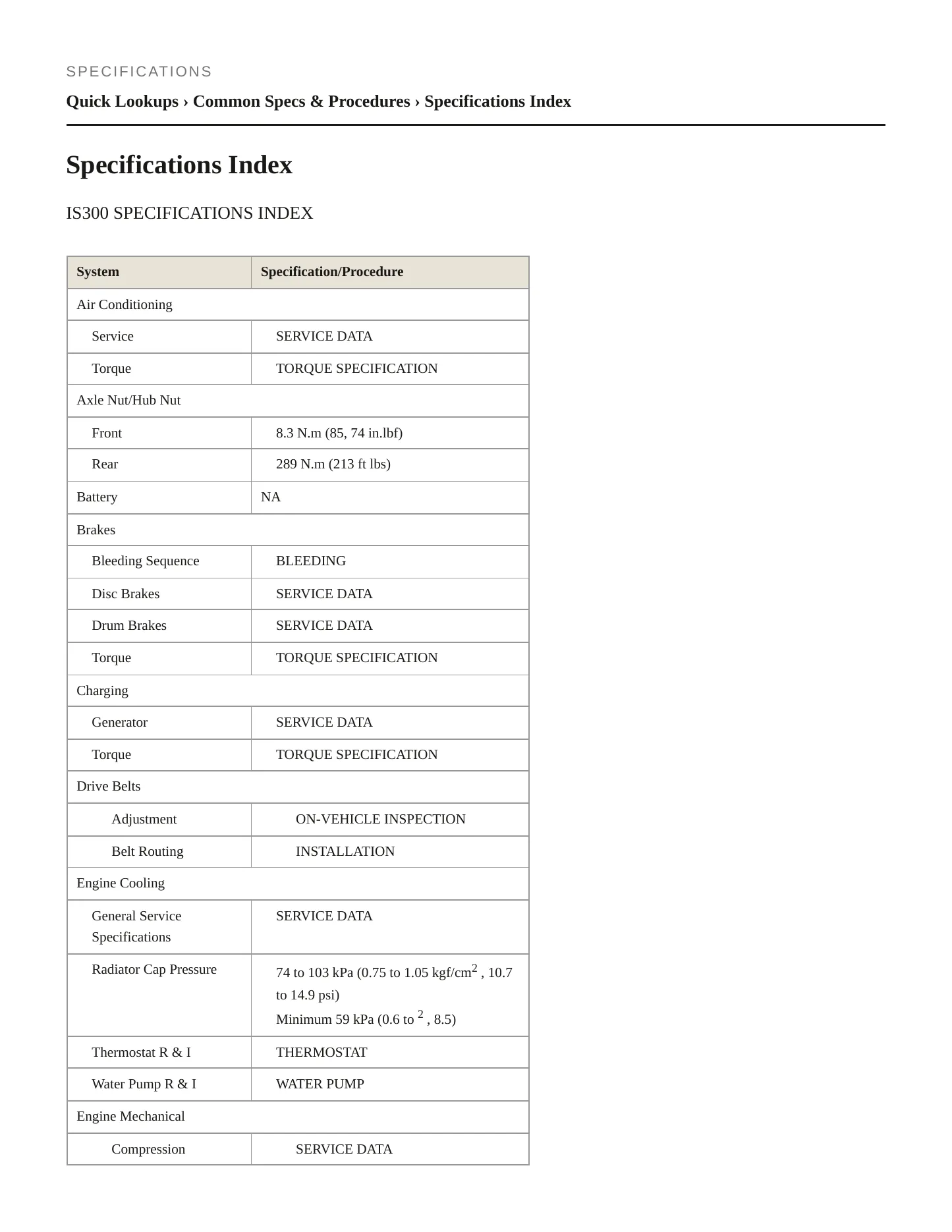 2005 Lexus IS 300 Service and Repair Manual preview page 2