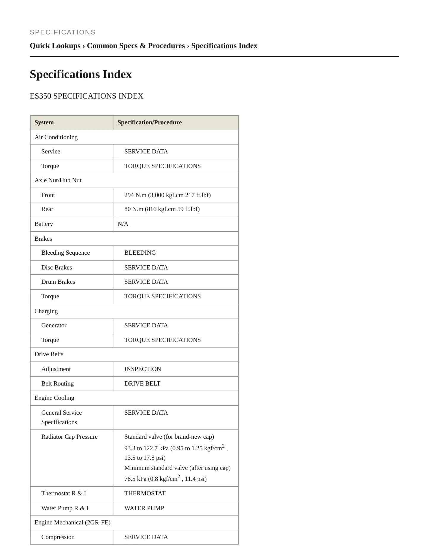 2009 Lexus ES 350 Service and Repair Manual preview page 2