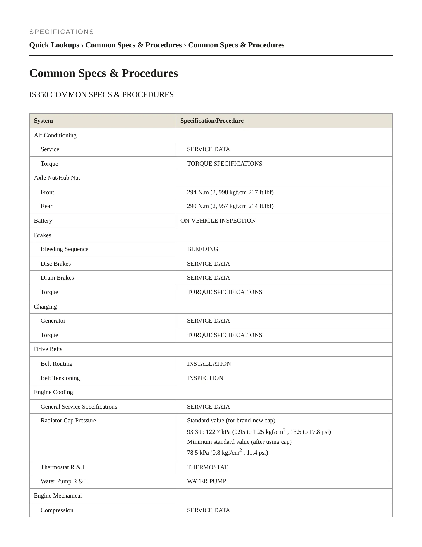2012 Lexus IS 350 Service and Repair Manual preview page 2