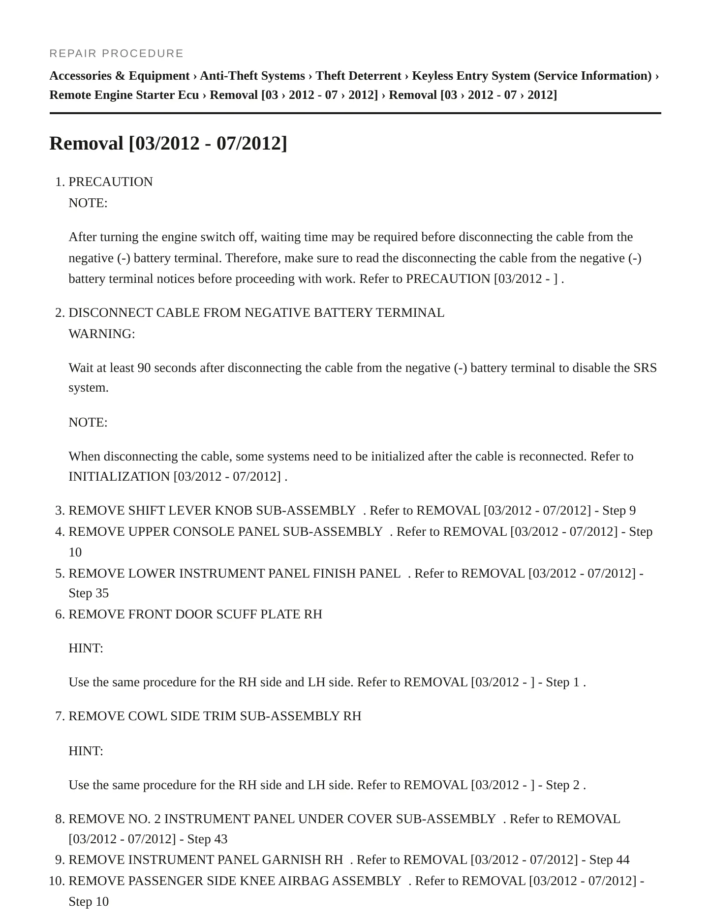 2013 Lexus RX 350 Service and Repair Manual preview page 4