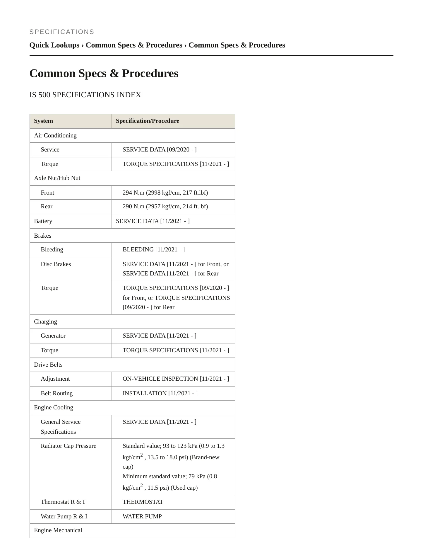 2023 Lexus IS 500 Service and Repair Manual preview page 2