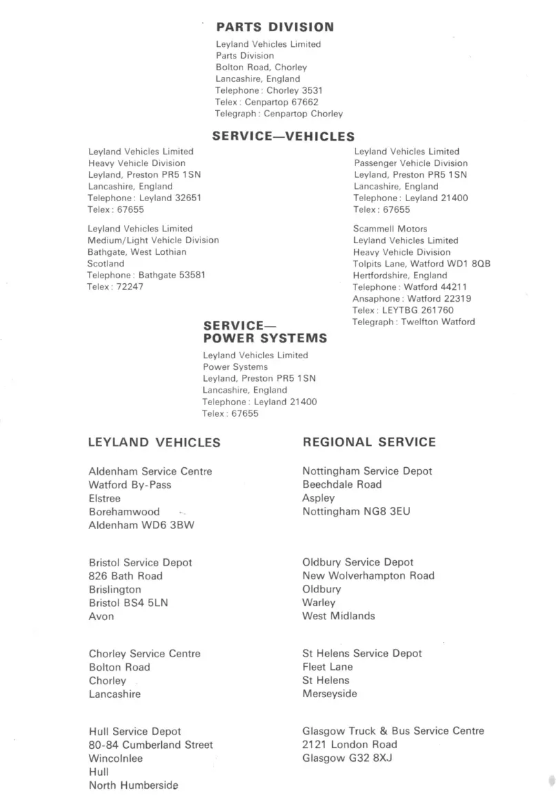 Leyland Truck & Tractors Vintage Service & Repair Manual preview page 3