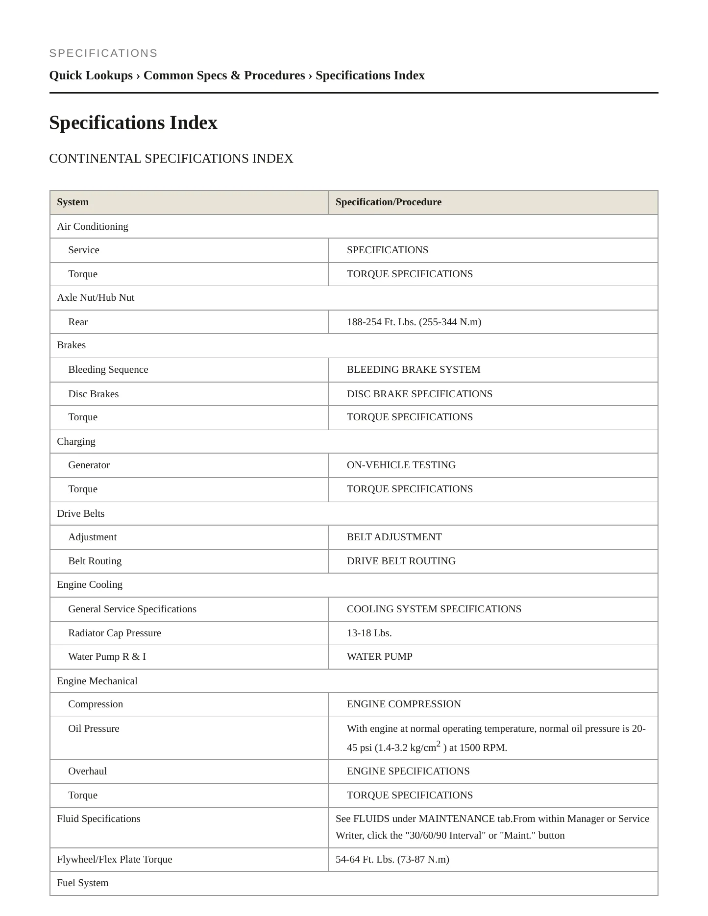 2001 Lincoln Continental Service and Repair Manual preview page 2