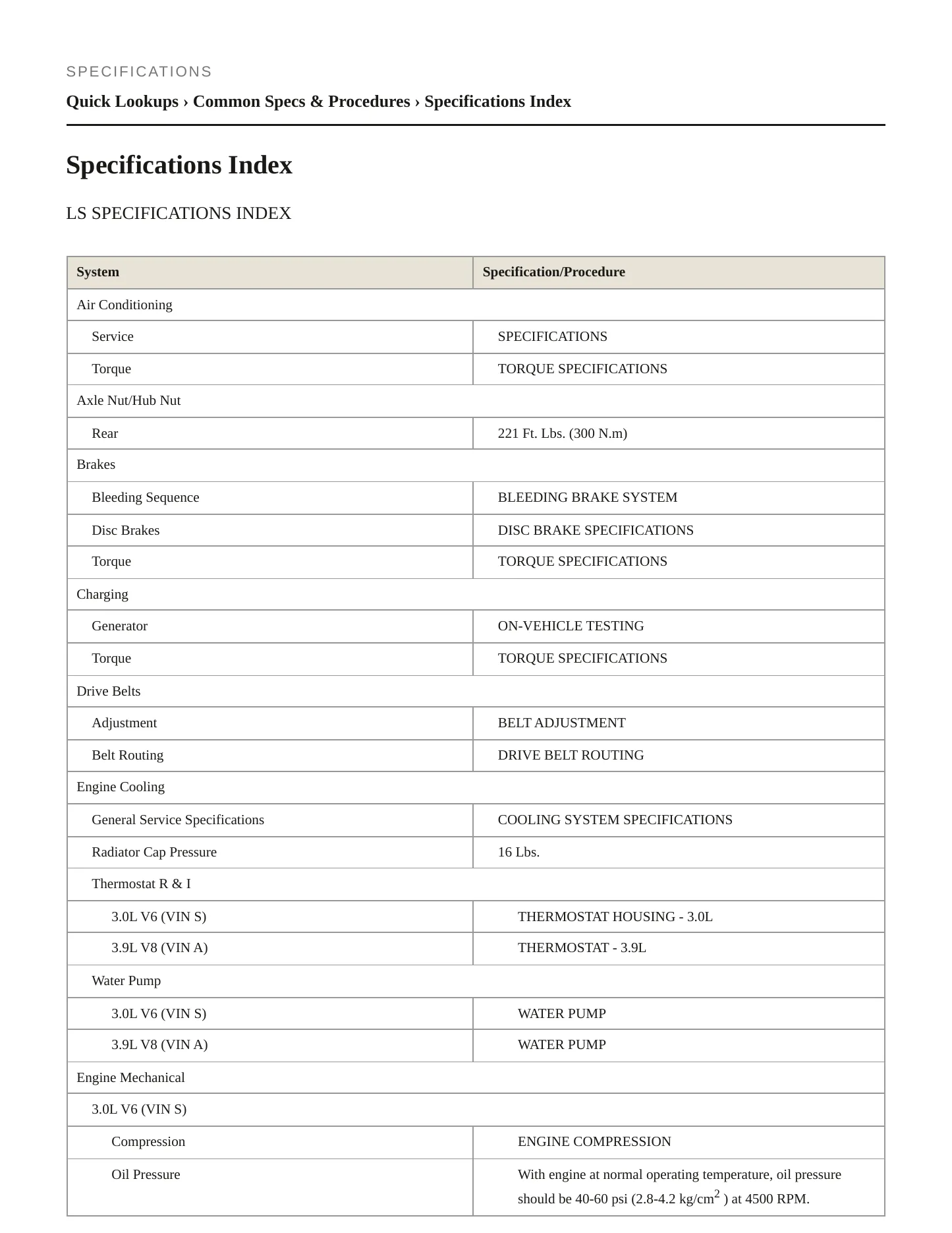 2001 Lincoln LS Service and Repair Manual preview page 2