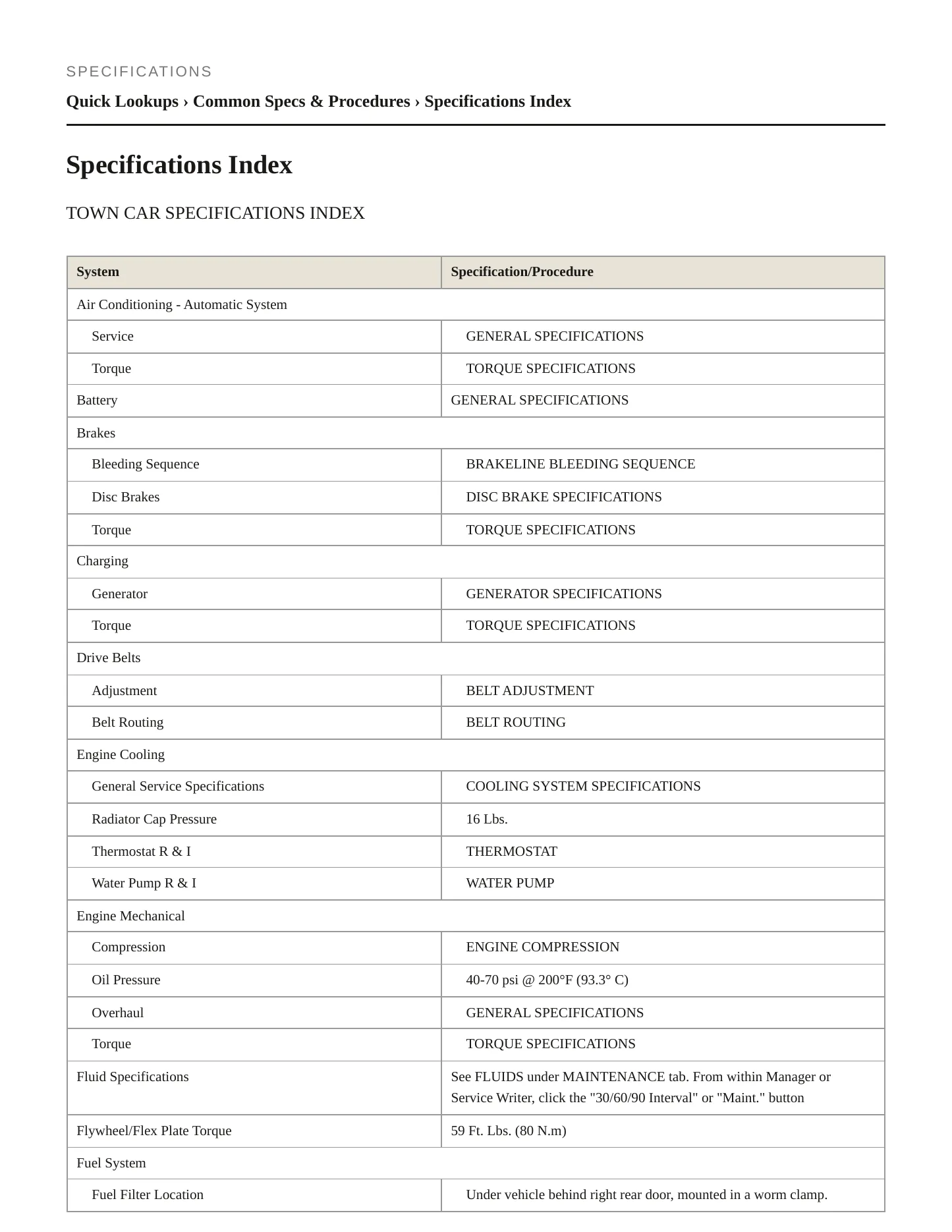 2002 Lincoln Town Car Service and Repair Manual preview page 2