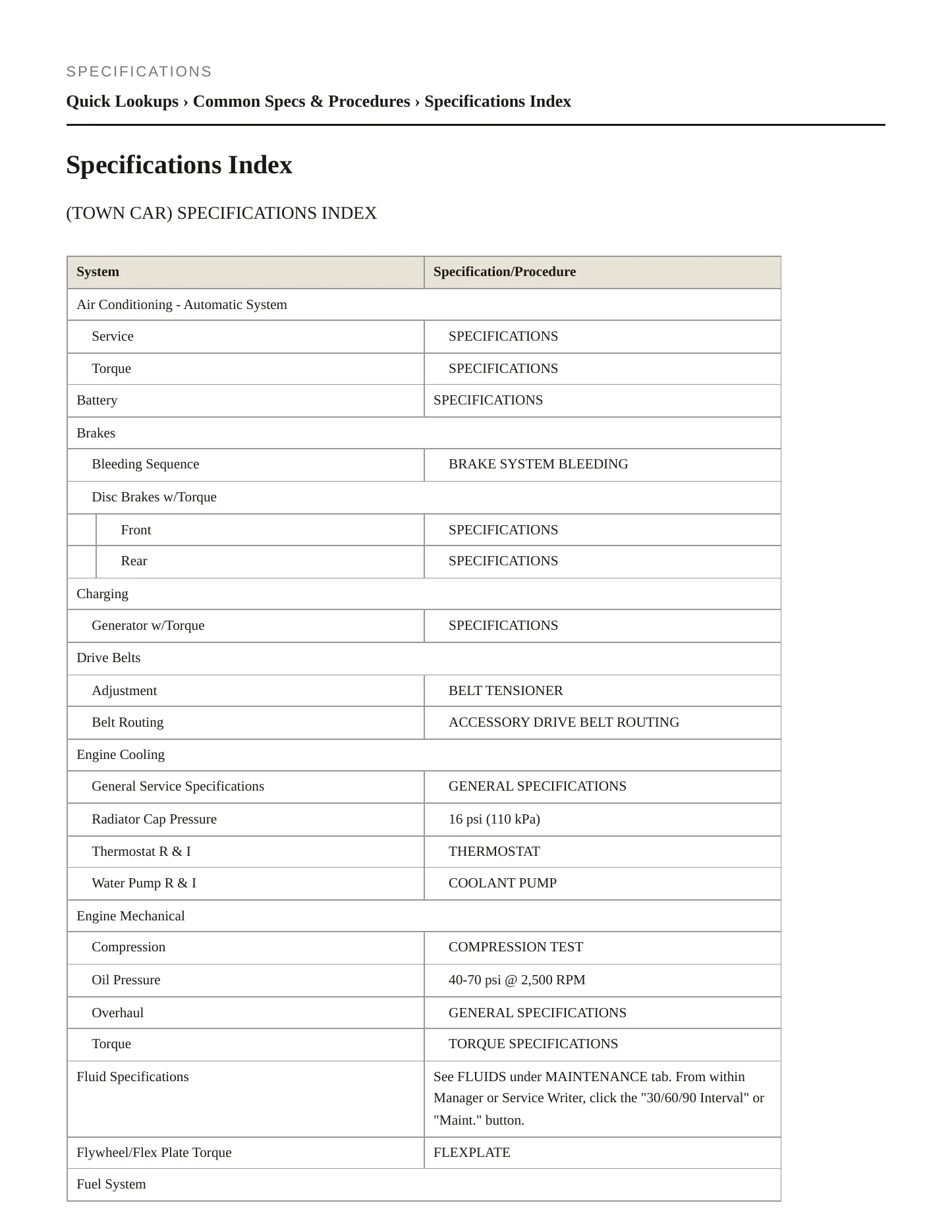 2010 Lincoln Town Car Service and Repair Manual preview page 2