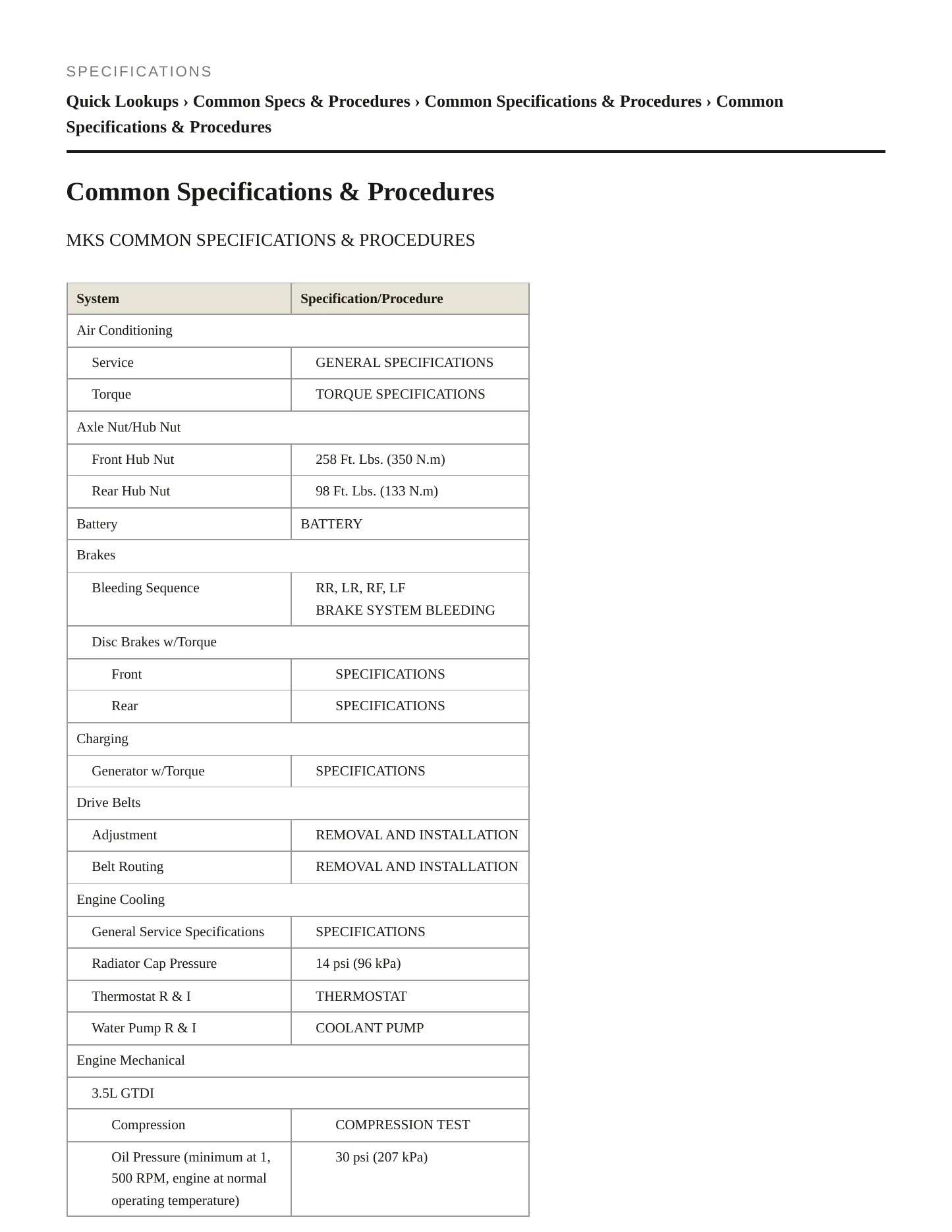 2011 Lincoln MKS Service and Repair Manual preview page 2
