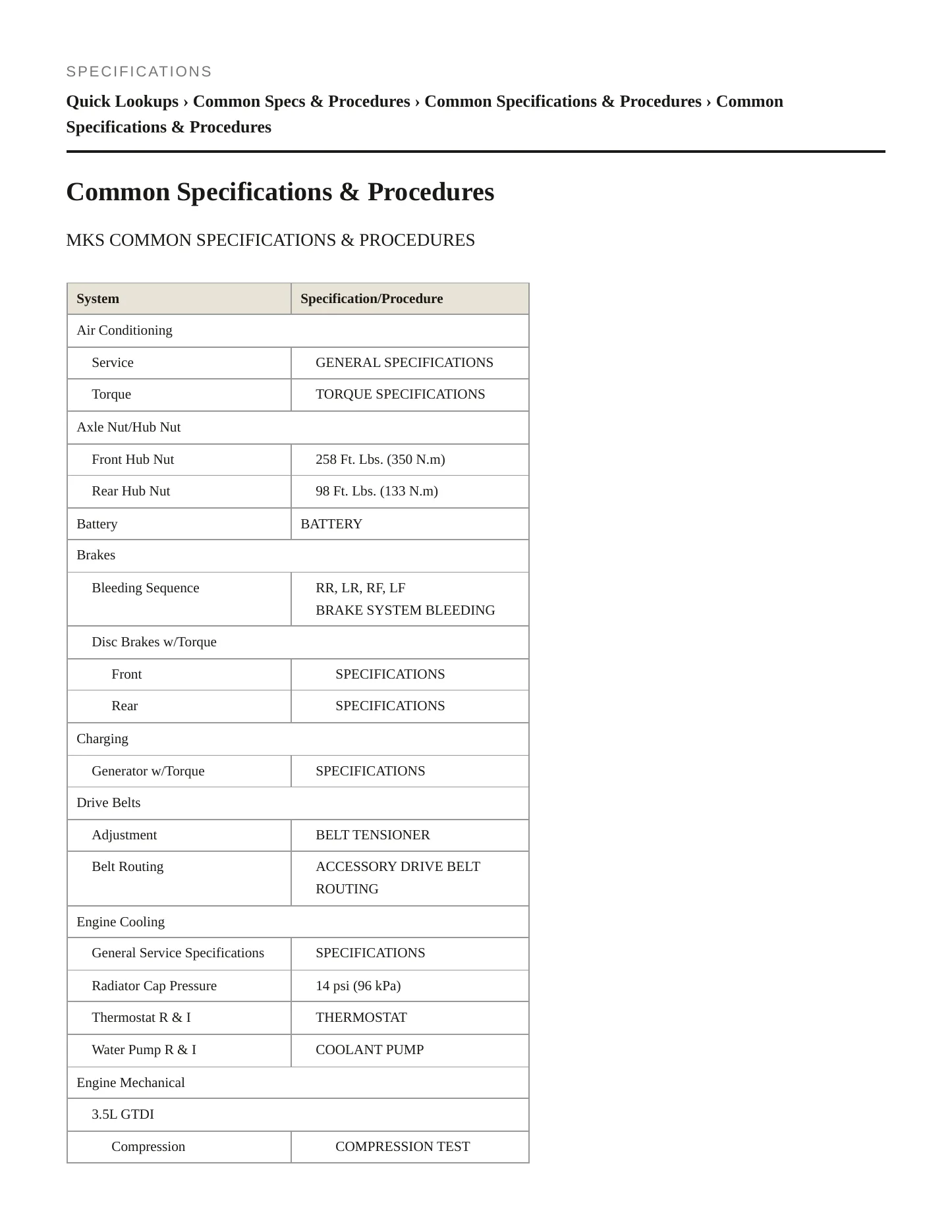 2012 Lincoln MKS Service and Repair Manual preview page 2
