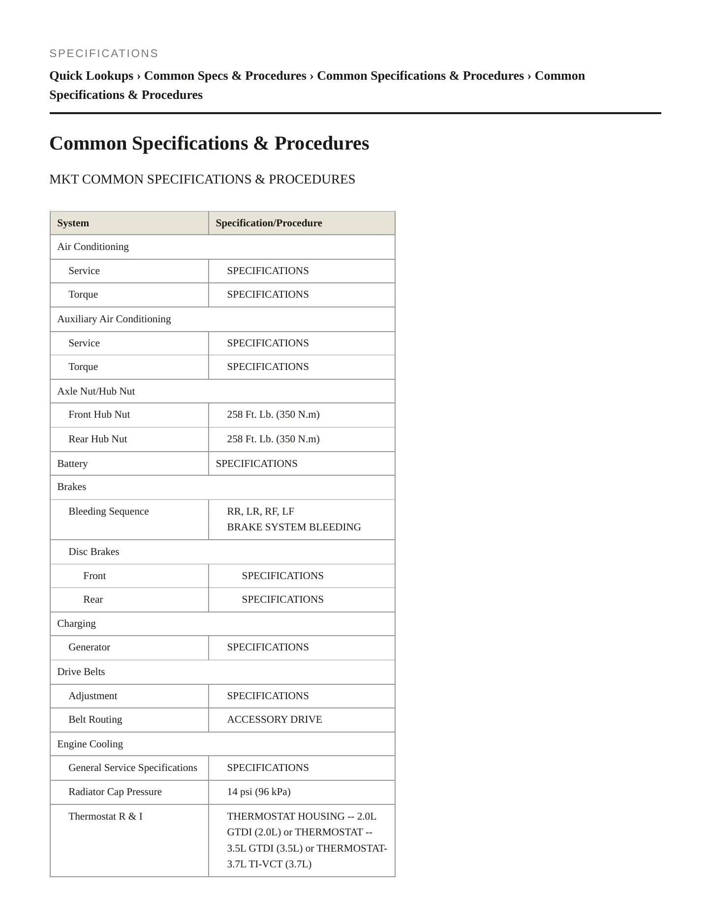 2013 Lincoln MKT Service and Repair Manual preview page 2