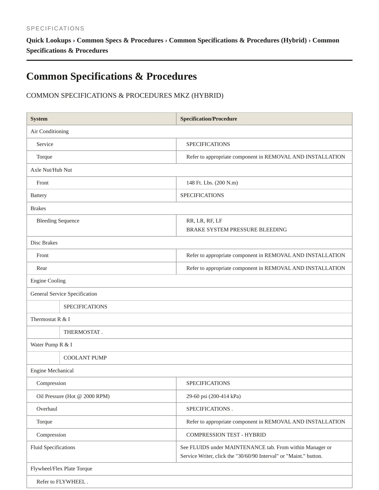 2014 Lincoln MKZ Service and Repair Manual preview page 2