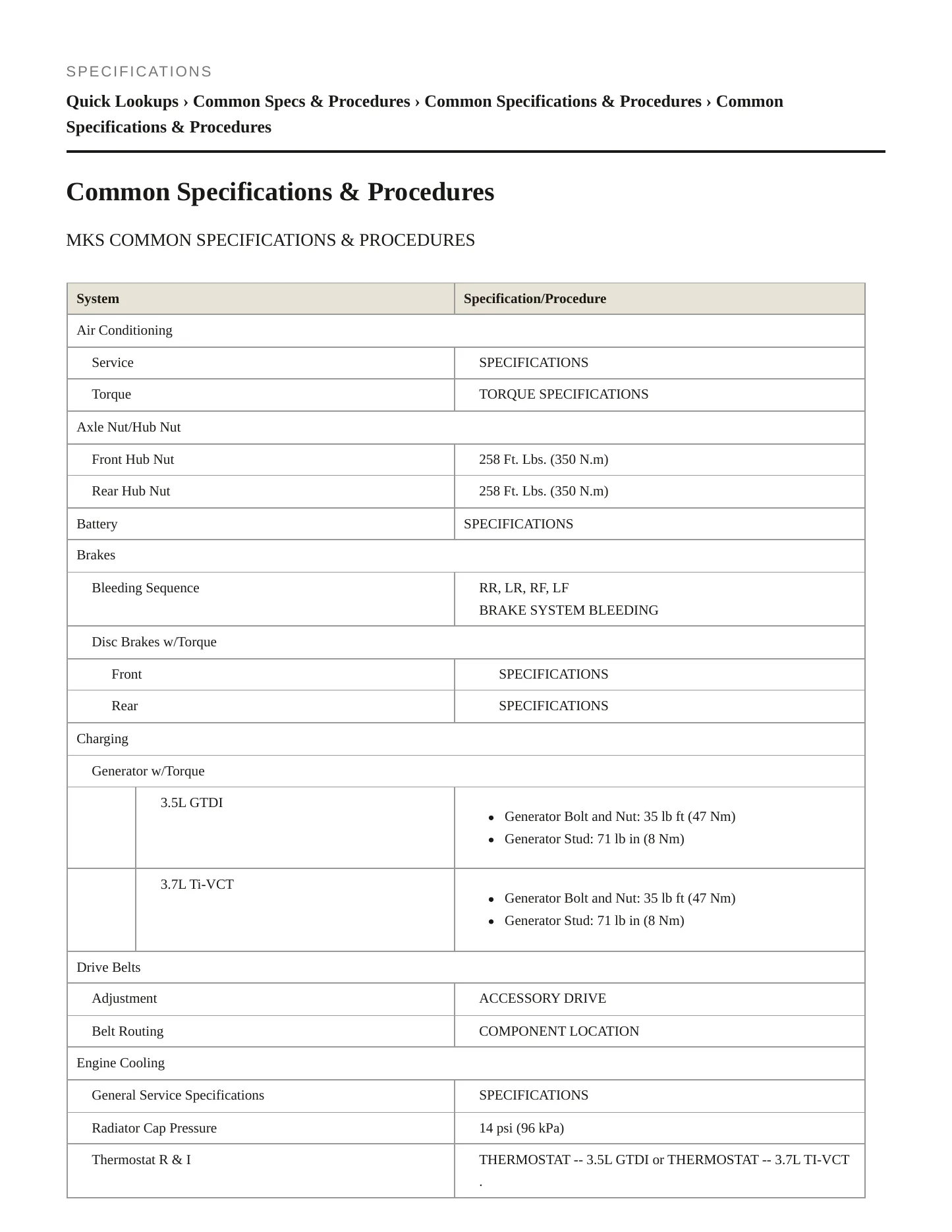 2015 Lincoln MKS Service and Repair Manual preview page 2