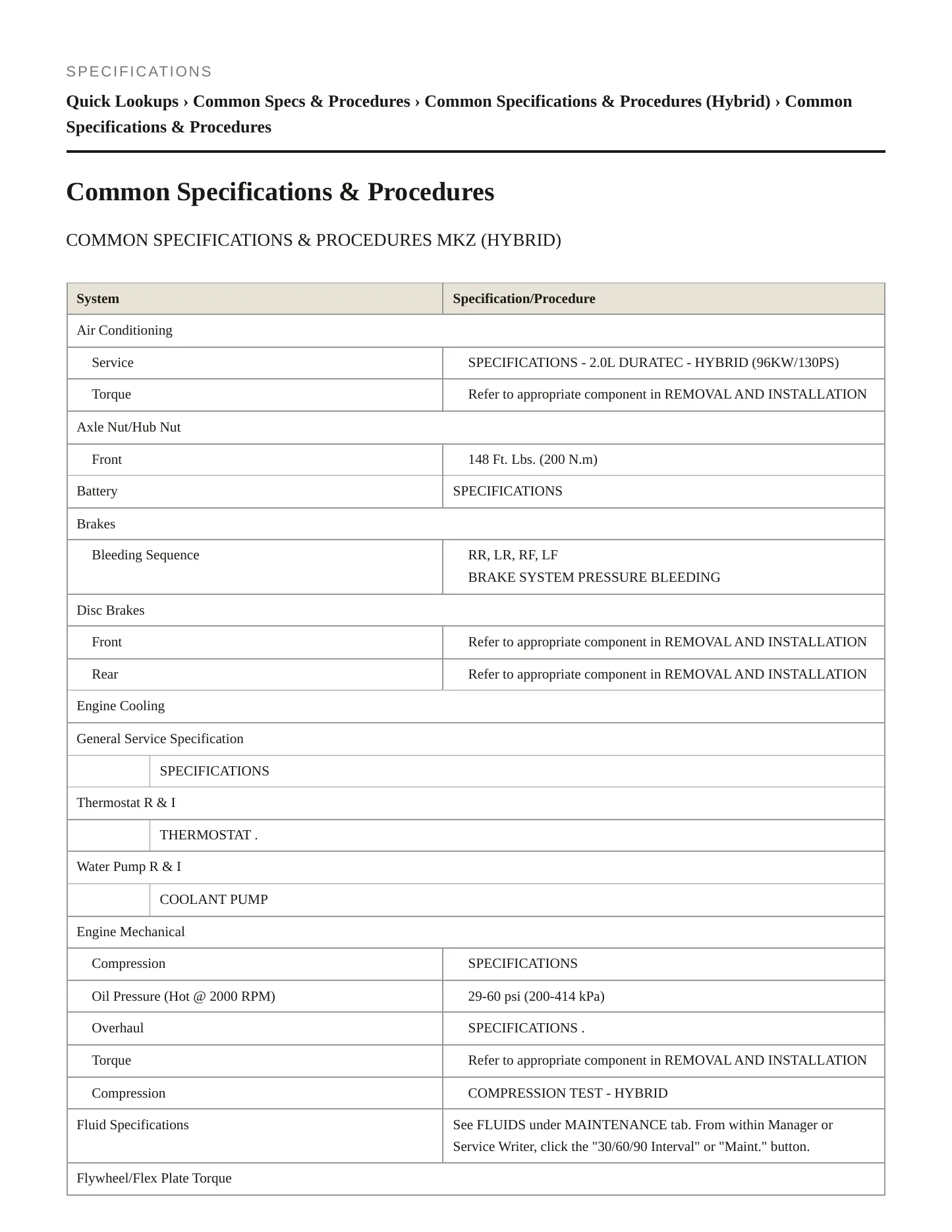 2015 Lincoln MKZ Service and Repair Manual preview page 2