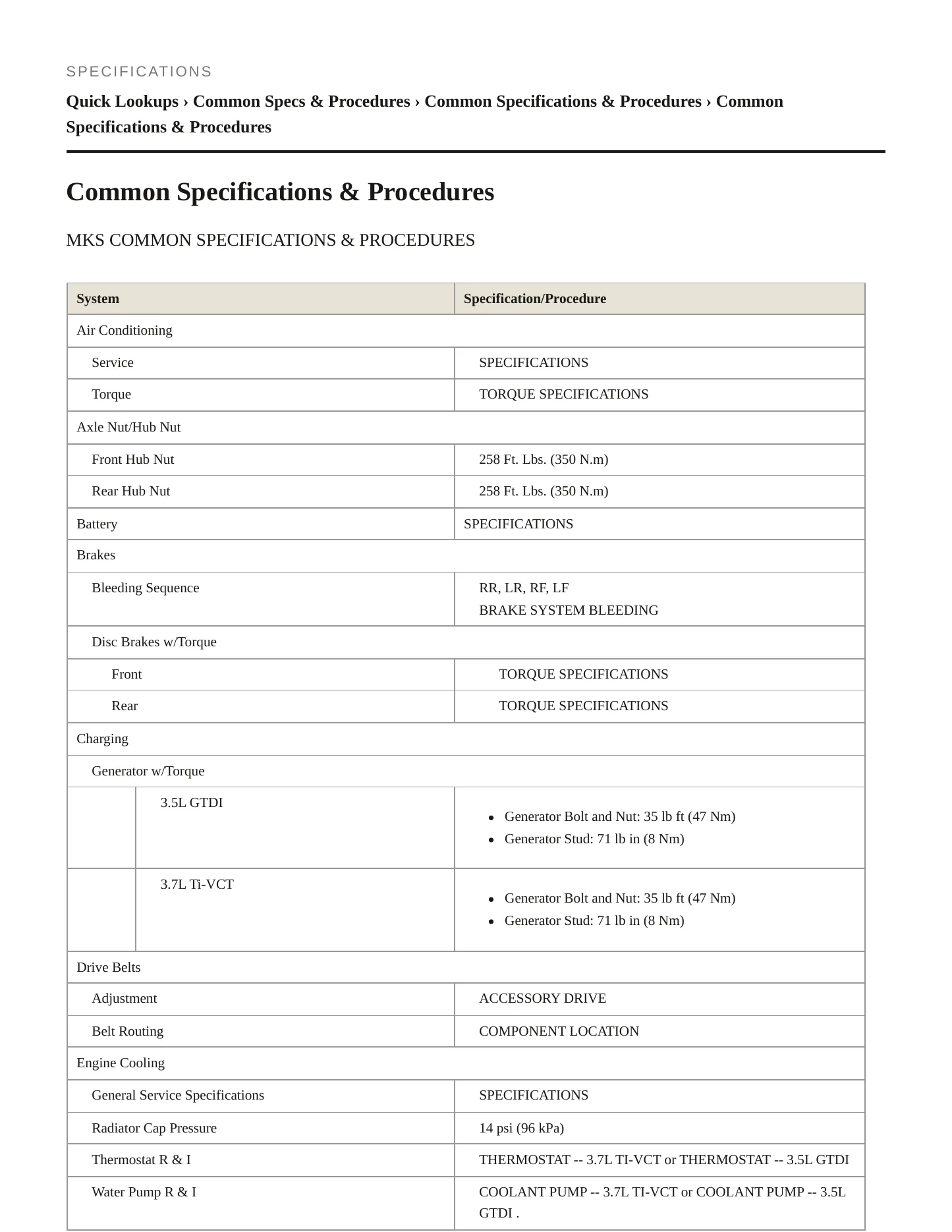 2016 Lincoln MKS Service and Repair Manual preview page 2
