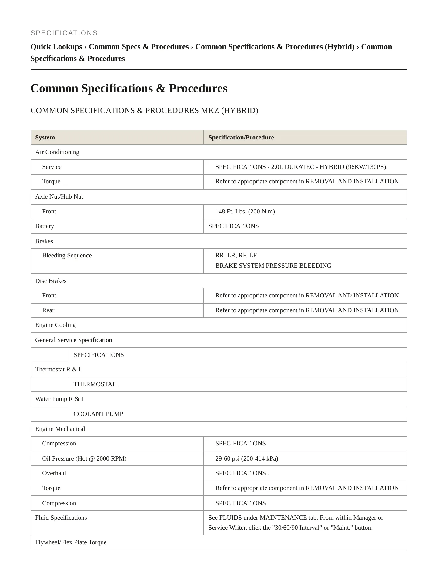 2016 Lincoln MKZ Service and Repair Manual preview page 2