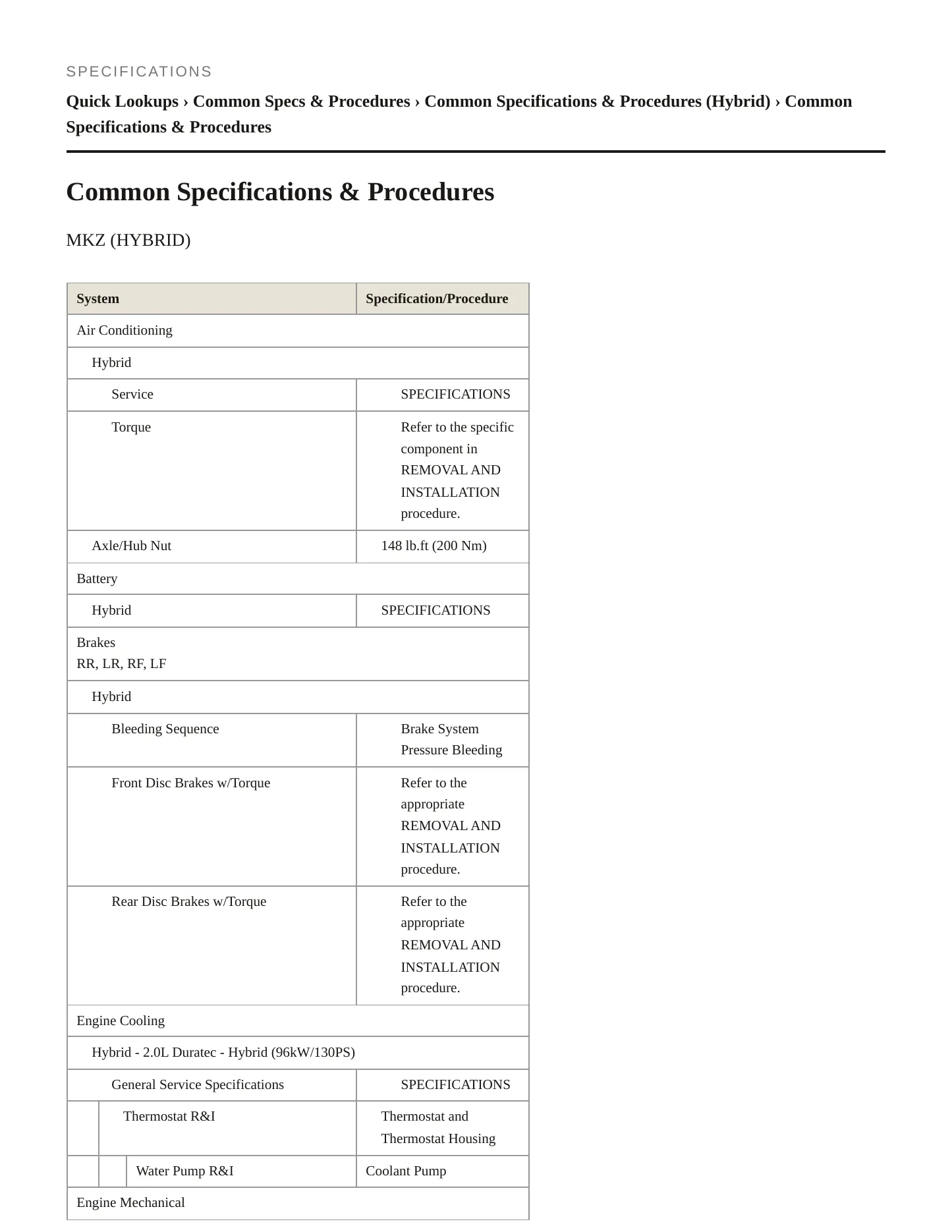 2019 Lincoln MKZ Service and Repair Manual preview page 2
