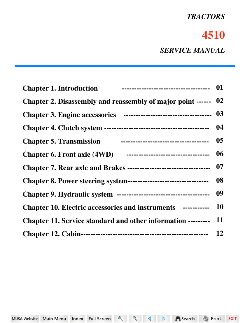 Mahindra 4510 Tractor Service & Repair Manual preview page 2