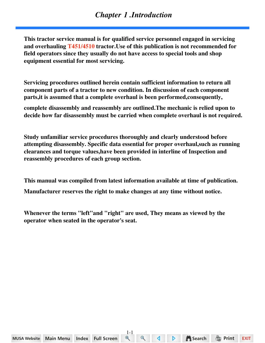Mahindra 4510 Tractor Service & Repair Manual preview page 4