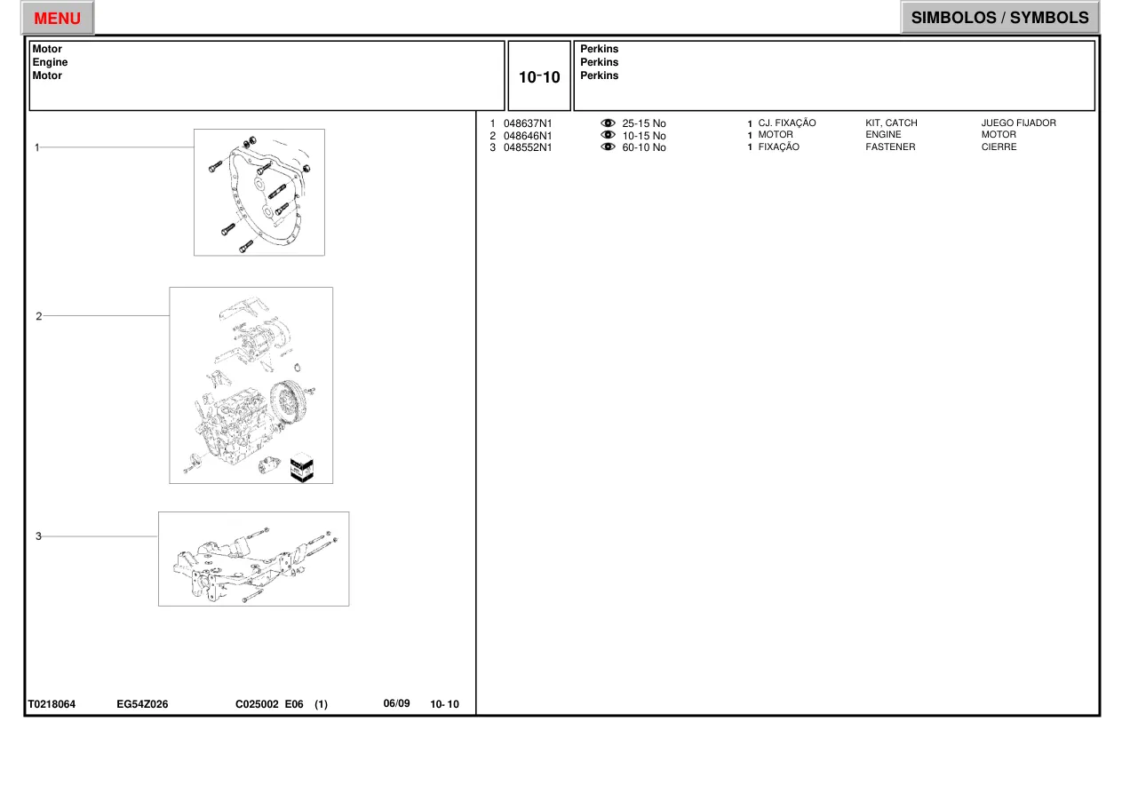 Massey Ferguson 250 Tractor Master Parts Manual preview page 1