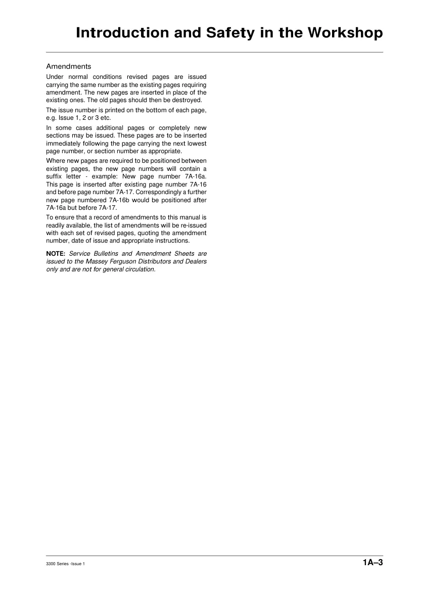 Massey Ferguson 3300 Series Tractor Service & Repair Manual preview page 4