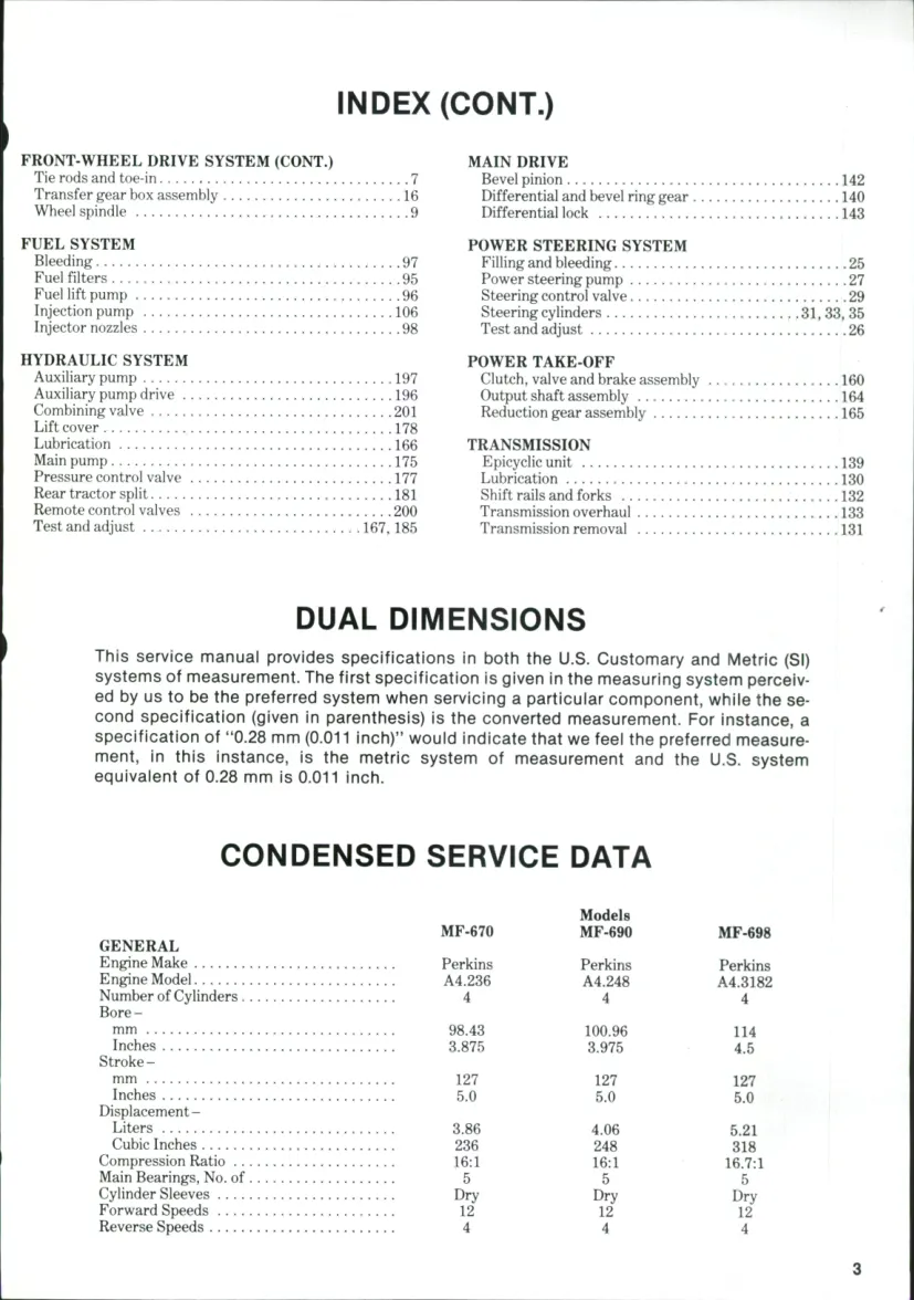 Massey Ferguson 670 690 698 Tractor Service & Repair Manual preview page 2