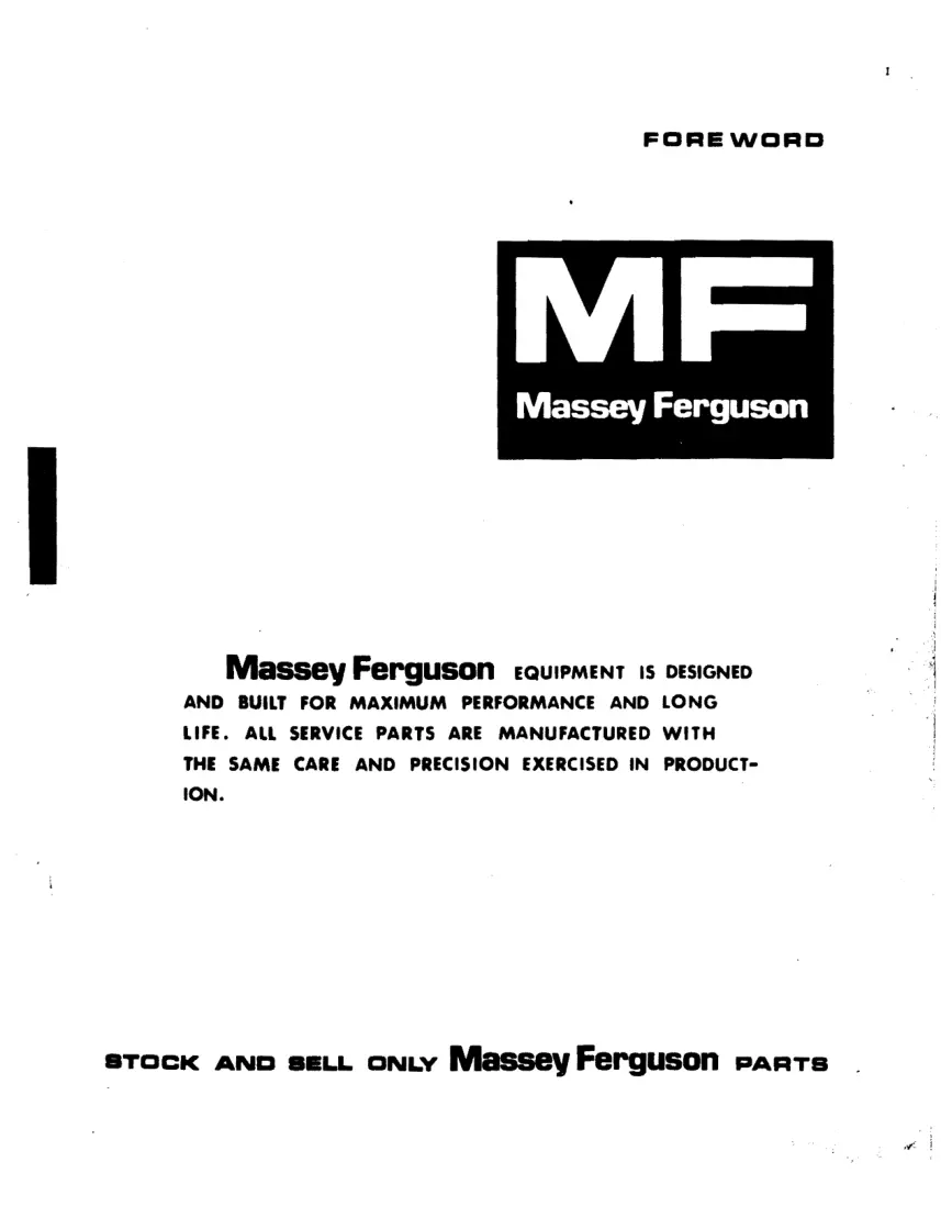 Massey Ferguson Fergusson MF 124 & 126 Baler Parts Manual preview page 3