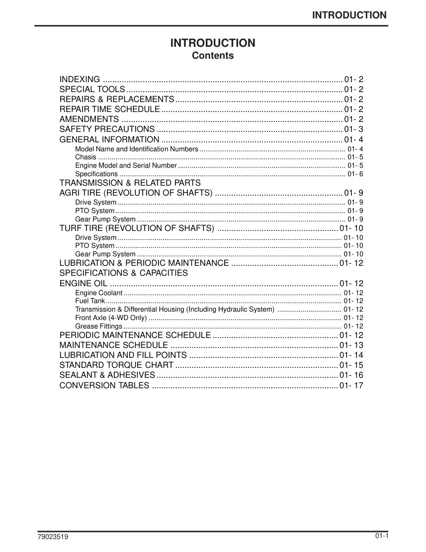 Massey Ferguson GC2300 Tractor Service & Repair Manual preview page 1