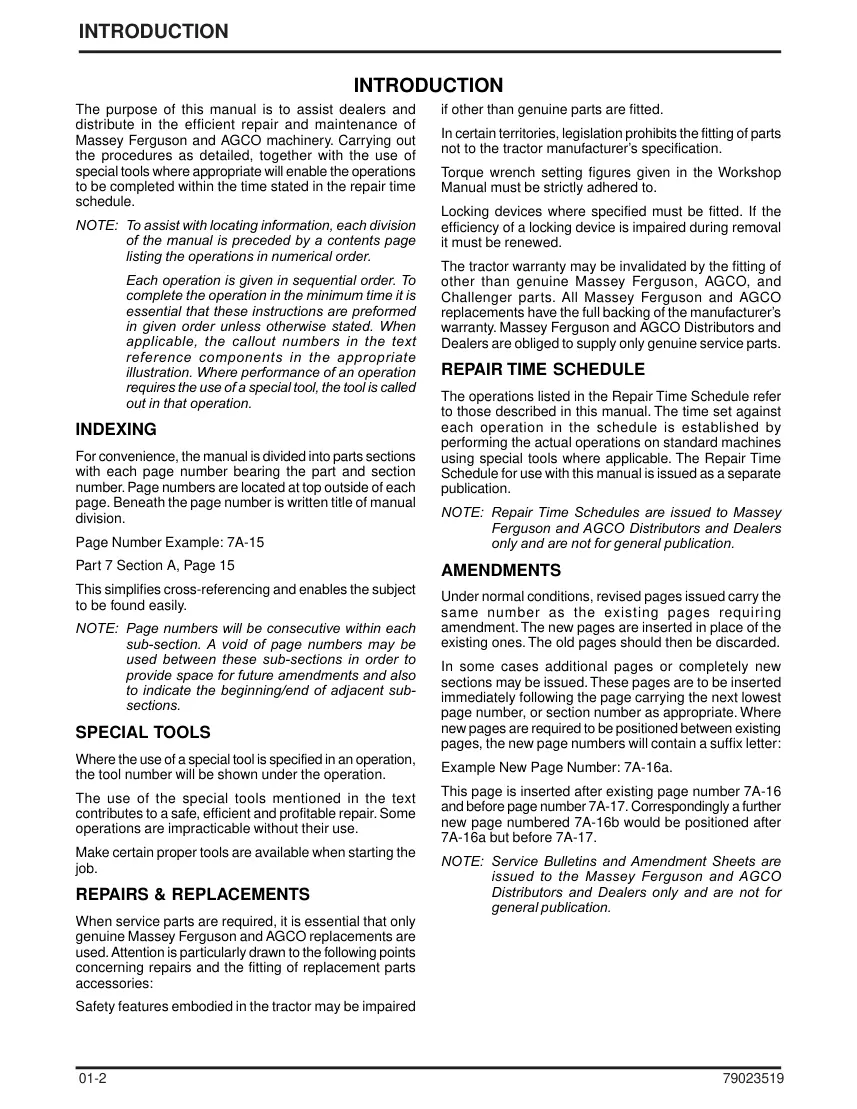 Massey Ferguson GC2300 Tractor Service & Repair Manual preview page 2