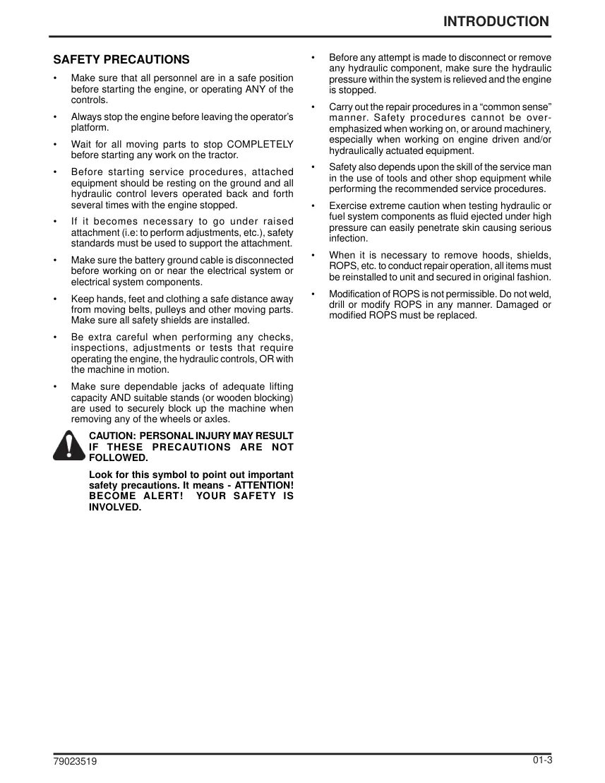 Massey Ferguson GC2300 Tractor Service & Repair Manual preview page 3