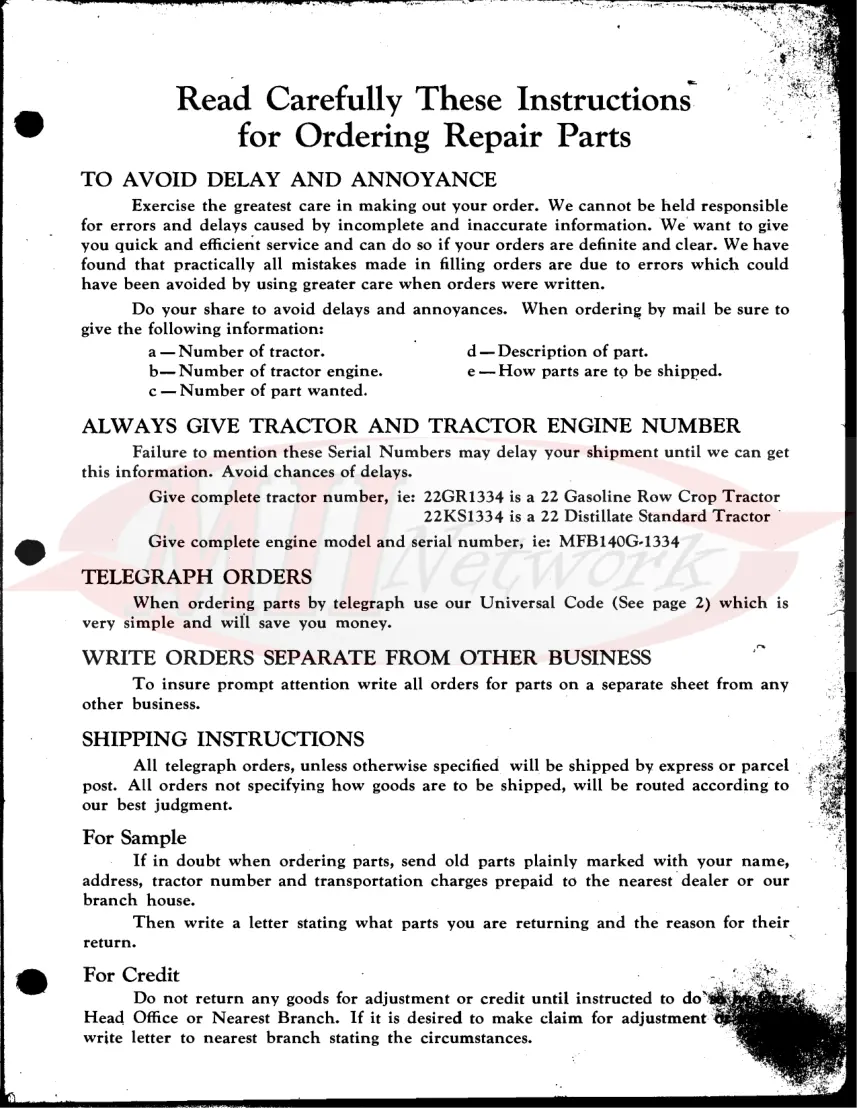 Massey Ferguson Harris 22 22K Tractor Parts Manual preview page 3