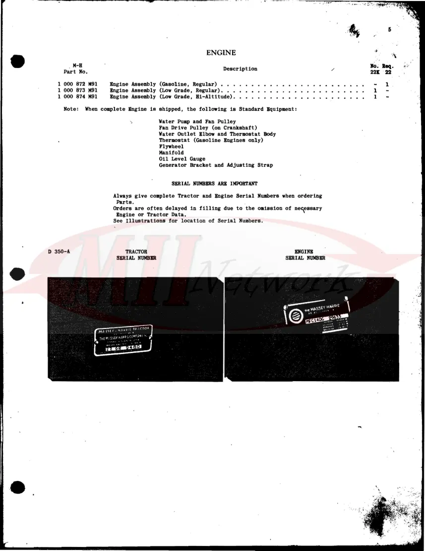 Massey Ferguson Harris 22 22K Tractor Parts Manual preview page 5