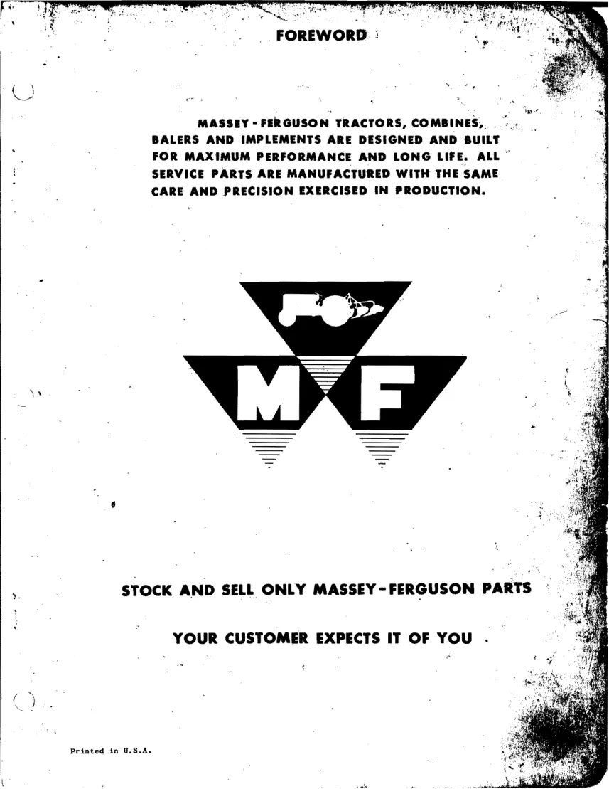 Massey Ferguson Harris 333 & 444 HYD Equip Power Steering Tractor Parts Manual preview page 3